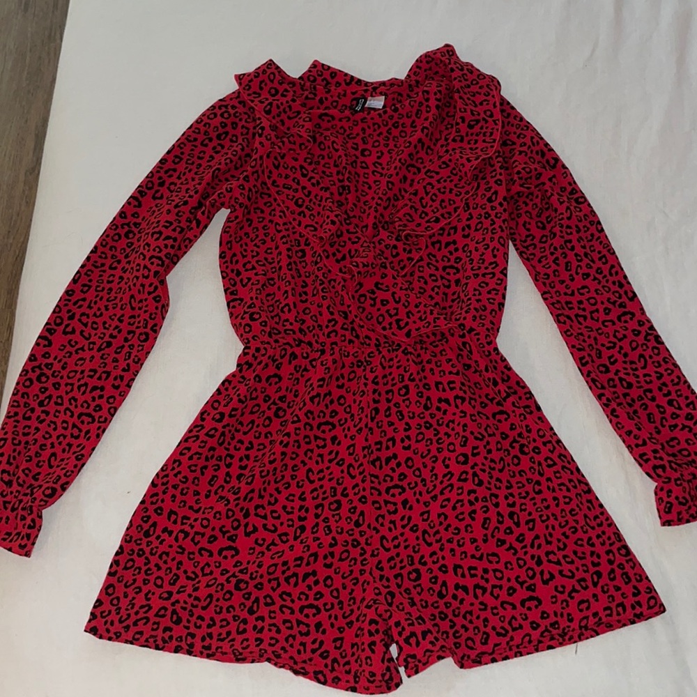 Read cheetah print romper